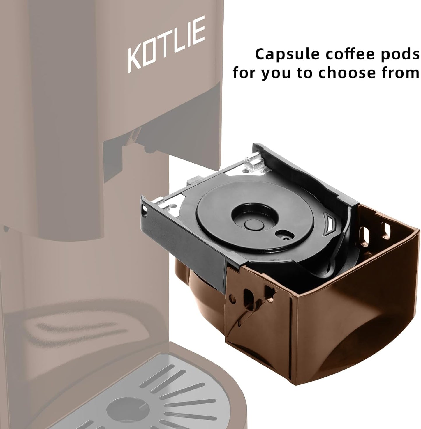 KOTLIE Coffee Pod Capsule Coffee Machine Accessory for Dolce Gusto（Brown）