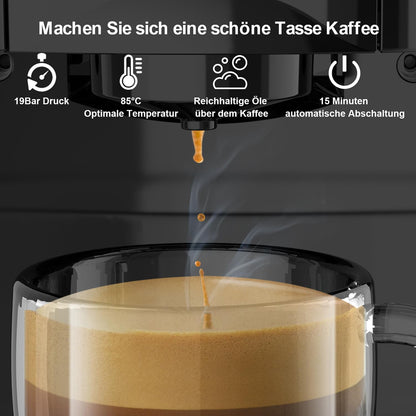 Expreso 513F 5 en 1 Cafetera de Capsulas para Dolce Gusto/Nespresso Original/Lavazza Mio/Ground/ESE Pods,19 Bar Alta Presión Apagado Automático Depósito cafetera capsulas…