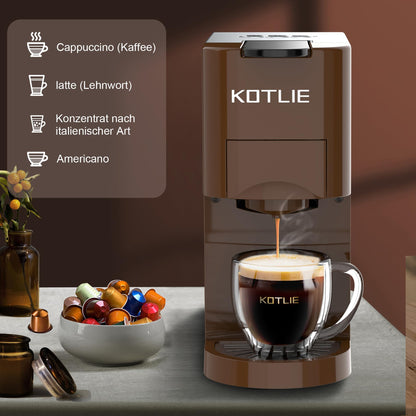 Expreso 513F 5 en 1 Cafetera de Capsulas para Dolce Gusto/Nespresso Original/Lavazza Mio/Ground/ESE Pods,19 Bar Alta Presión Apagado Automático Depósito cafetera capsulas…