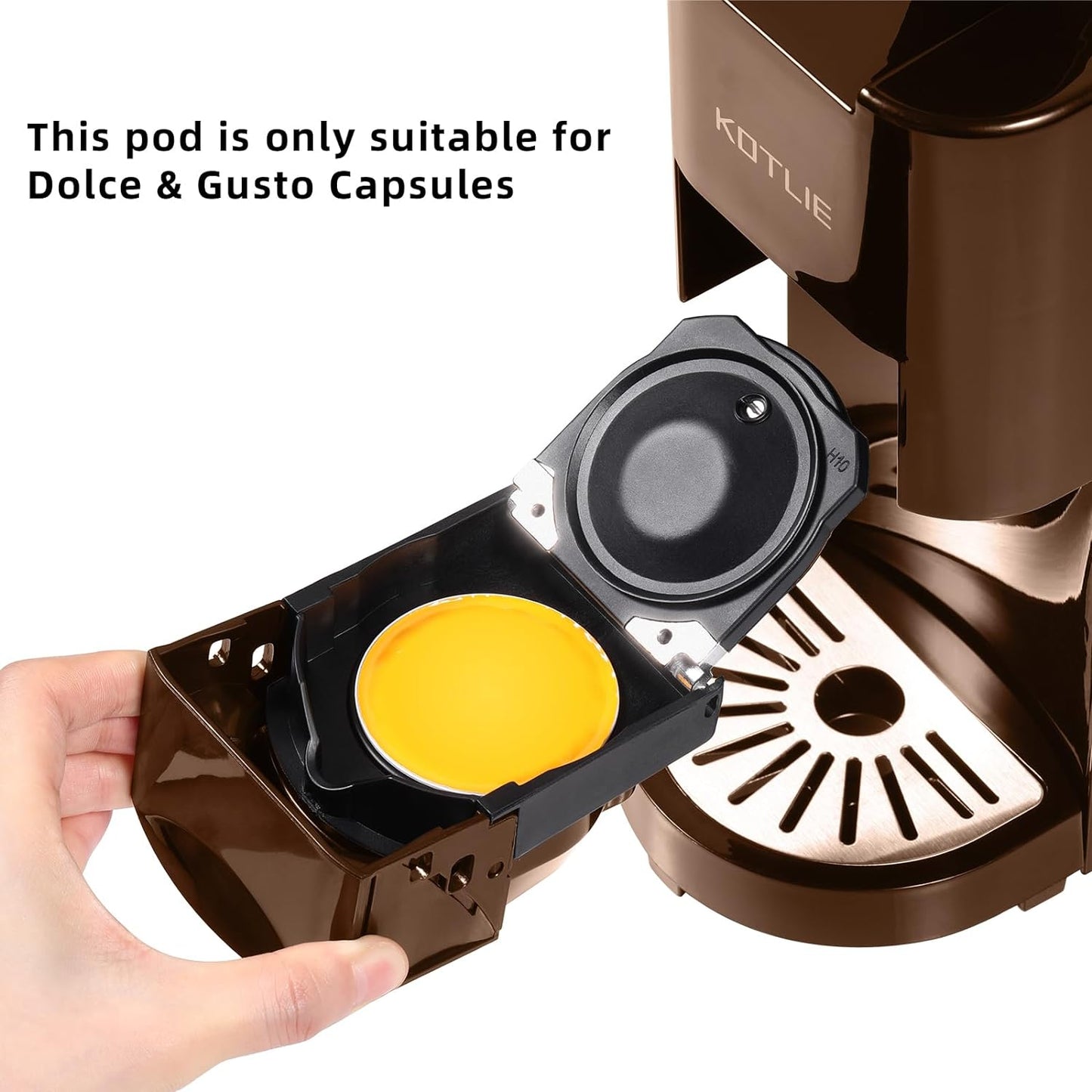 KOTLIE Coffee Pod Capsule Coffee Machine Accessory for Dolce Gusto（Brown）