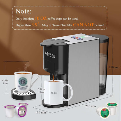 KOTLIE 513F 19Bar Espresso Machine,5in1 Single Serve Coffee Maker for Nespresso Original/Dolce Gusto/K cups/L'OR/Ground Coffee/illy 44mm ESE,Hot&Cold Brew Coffee Machine,Level 7 water volume